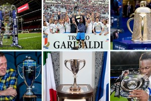Algunas de los galardones en juego: Trofeo de Campeonato, Trofeo Giuseppe Garibaldi, Calcutta Cup, Doddie Weir Cup, Cuttitta Cup y la Triple Corona. Crédito: El Litoral.