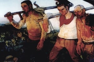 “Tres campesinos”, óleo sobre tela de Lorenzo Gigli fechado en 1926. Foto: lorenzogigli.org