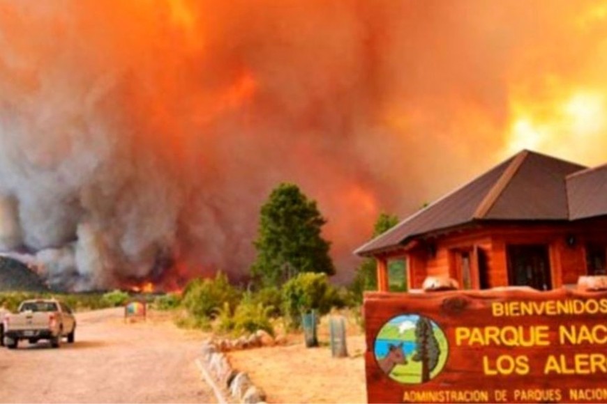 El Gobierno sumó un helicóptero canadiense para combatir el fuego en la zona centro del Parque Nacional Los Alerces.