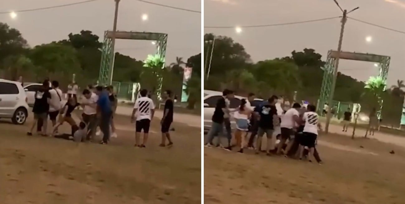 Video: un joven fue atacado a golpes por un grupo de personas en el carnaval de Corrientes