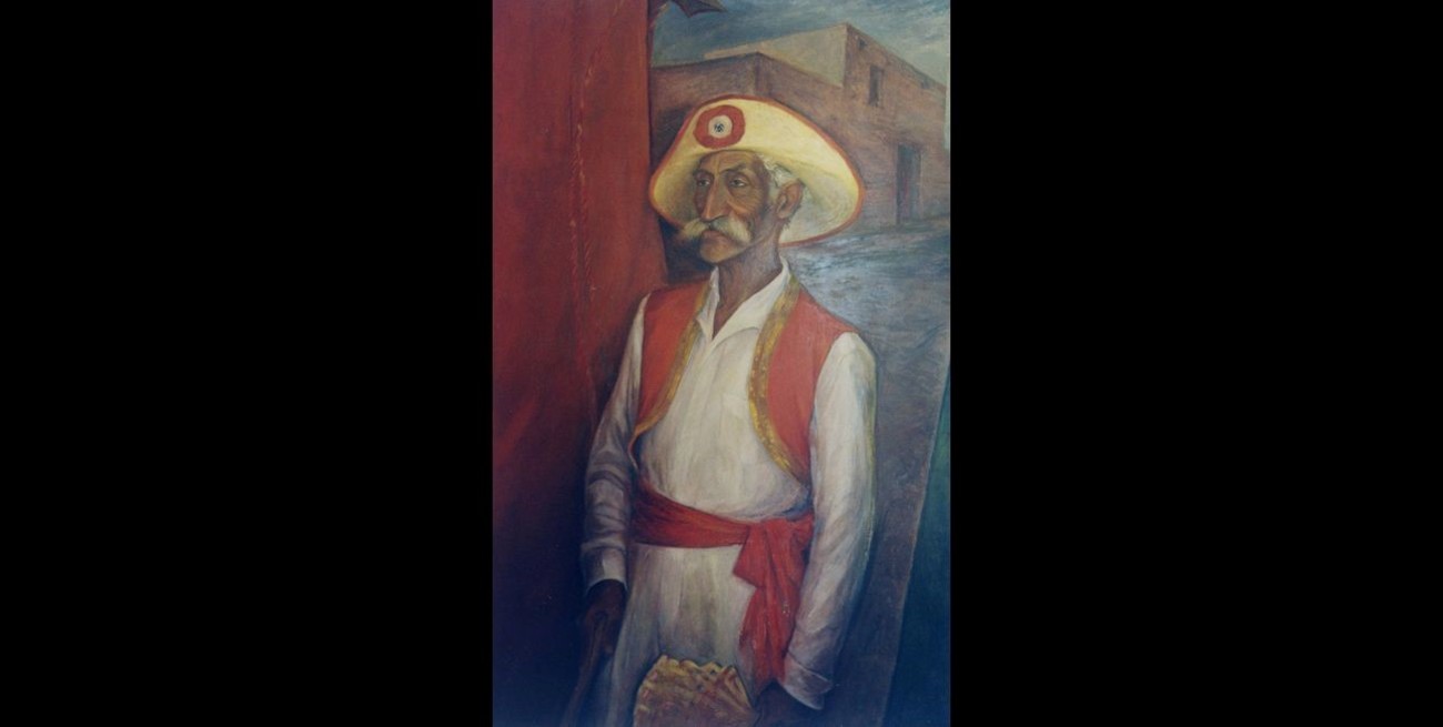 “El Negro Arigós”, óleo sobre tabla (150 x 120 cm.) de Enrique Estrada Bello. su pintura se la reconoce dentro del movimiento del realismo (social y poético). Foto: Archivo El Litoral