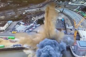 Desde un drone pudieron captar el momento de la explosión. Crédito: Reuters.