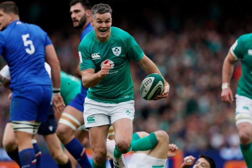 Johnny Sexton. El capitán de Irlanda se fue lesionado en el segundo tiempo. Crédito: Reuters.