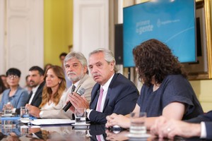 Alberto Fernández durante alguna de las reuniones con el Gabinete. 