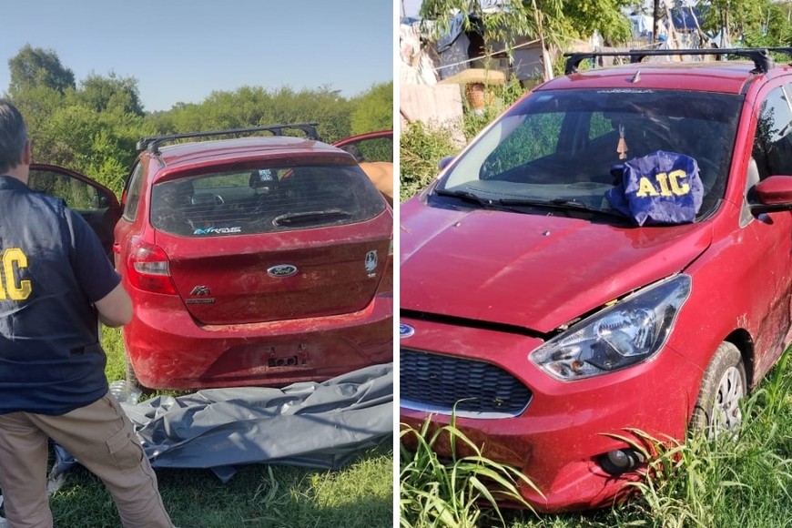 Así se encontraba el auto al momento de se encontrado.