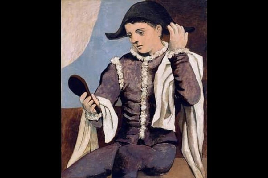 "Arlequín con espejo" de Pablo Picasso.  Foto: Archivo