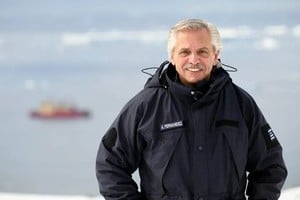 El presidente Alberto Fernández arribó pasado el mediodía a la Base Marambio. Crédito: Presidencia