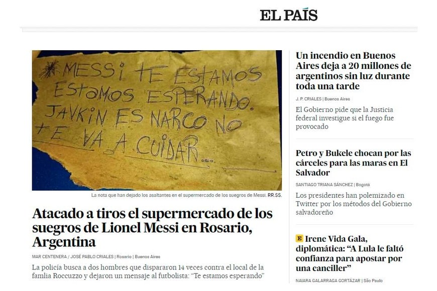 Messi balacera El País