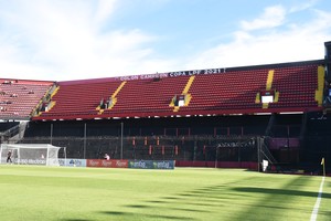 La tribuna que Colón tenía preparada para los hinchas de Newell's. Crédito: Luis Cetraro
