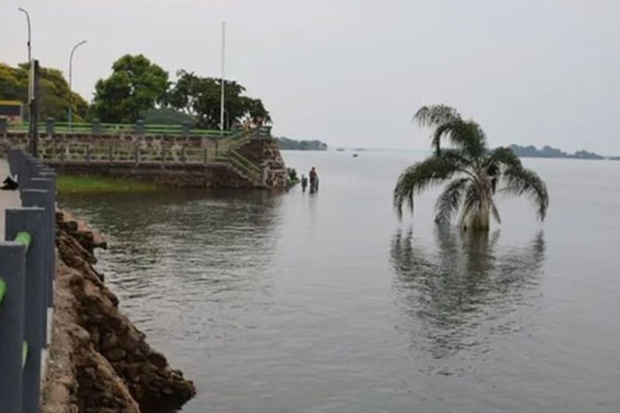 En este momento el río está estacionado con un pico de 6.94