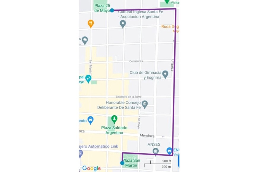 El recorrido completo. Crédito: Ni Una Menos