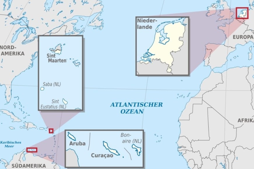 Todos los territorios que conforman el Reino de los Países Bajos.