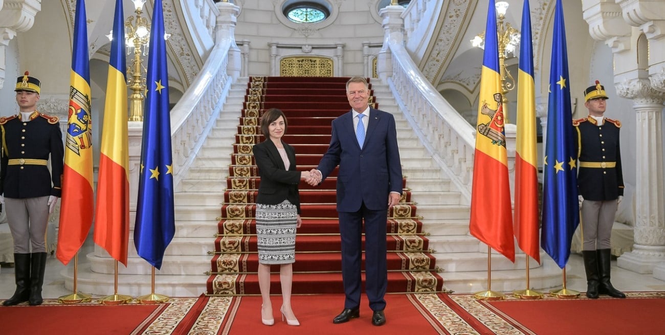 La primera ministra de la República de Moldavia, Maia Sandu y el presidente de Rumanía, Klaus Iohannis. Crédito: Presidencia de Rumania