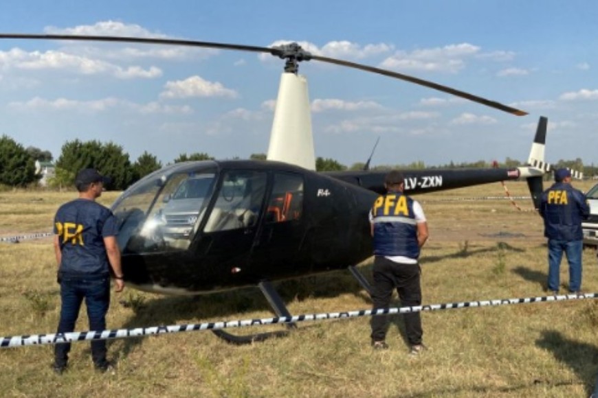 El helicóptero en el que iba a escapar Alvarado. Crédito: Ministerio de Seguridad de la Nación