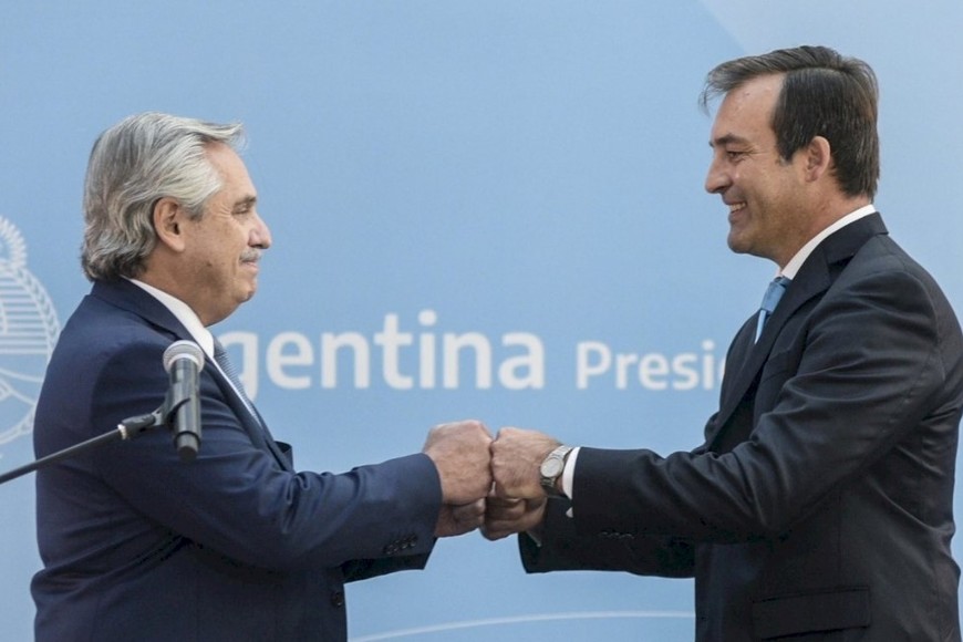 Martín Soria, ministro de Justicia y Derechos Humanos de la Nación, junto al presidente Alberto Fernández. Crédito: Presidencia de la Nación
