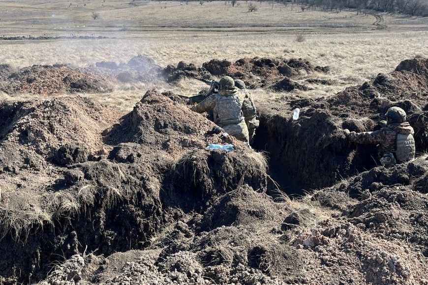 Simulación desde las trincheras. Crédito: El Litoral