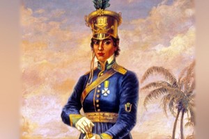 Una de las obras más conocidas de Failutti es la pintura de Maria Quitéria, quien sirvió en el ejército brasileño durante la Guerra de la Independencia.  Foto: Museo Paulista