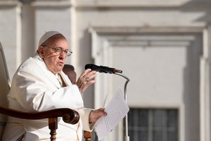Pope Francis speaks during a general audience at St Peter's Square, Vatican City, March, 29, 2023. Vatican Media/­Handout via REUTERS    ATTENTION EDITORS - THIS IMAGE WAS PROVIDED BY A THIRD PARTY.