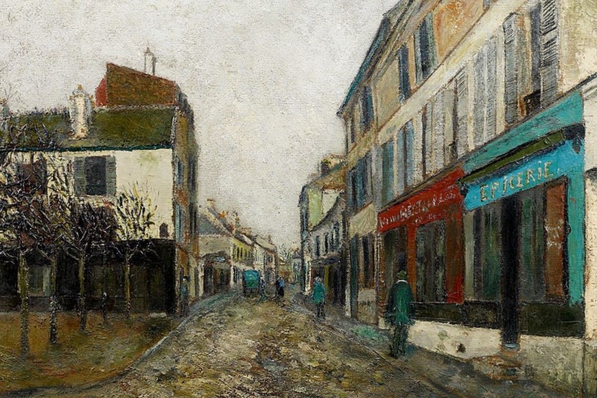Las perspectivas de Utrillo, el pintor francés que inmortalizó Montmartre,  fue una referencia que apareció en algunos de los trabajos de los pequeños pintores santafesinos. Foto: Archivo El Litoral