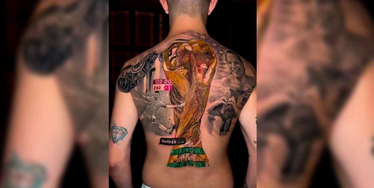 Nicolás Pérez, utilero de la Selección Argentina, causa furor con su tatuaje de la Copa del Mundo