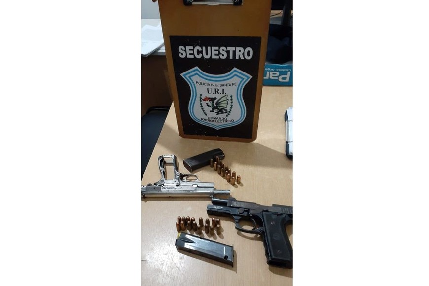 Las armas secuestradas en poder del joven