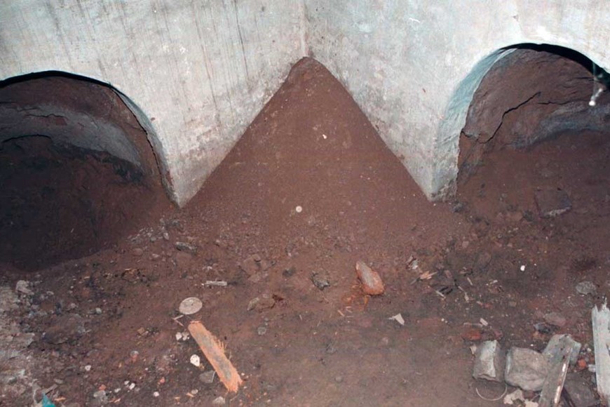 Los famosos túneles de escape. La propiedad tenía tres de estos salvoconductos. Crédito: Luis Cetraro