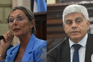La Defensora General, Jaquelina Balangione; y el fiscal general del Ministerio Público de la Acusación, Jorge Baclini. Crédito: Luis Cetraro