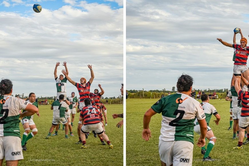 Obtención segura como en este line out. Una de las claves para el juego actual de Brown. Crédito: Liliana Quinteros / Prensa Brown de San Vicente.
