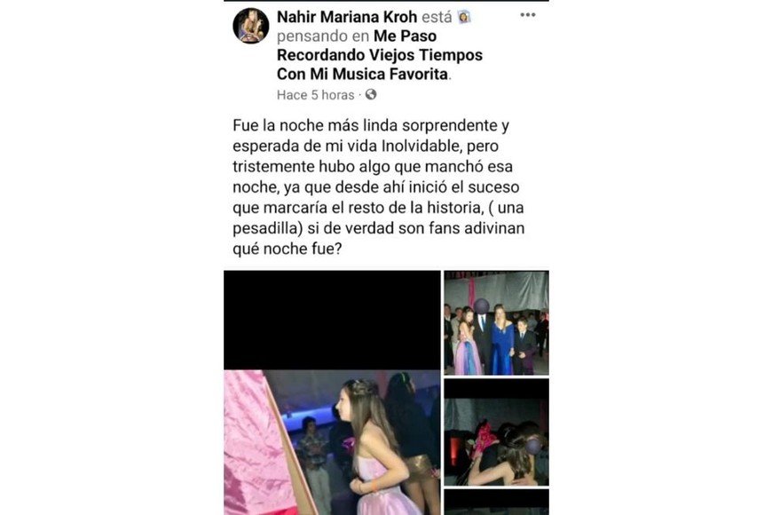 Nahir Galarza  la noche en la que celebró sus 15 años