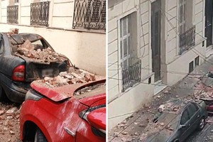 Los daños que provocó la caída de escombros.