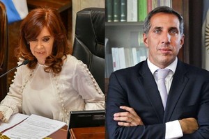 La vicepresidenta Cristina Kirchner y el fiscal Diego Luciani. 
