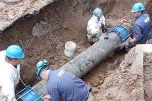 Trabajos de la empresa Aguas Santafesinas