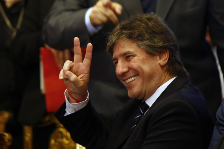 Argentina's Vice President Amado Boudou gestures during a ceremony at the Casa Rosada Presidential Palace in Buenos Aires, September 30, 2014. Argentina deposited a $161 million bond interest payment with a newly appointed local trustee on Tuesday, the Economy Ministry said, defying a U.S. judge who held it in contempt a day earlier for taking illegal steps to meet its debt obligations. buenos aires amado boudou discurso de la presidenta acerca de la medida de desacato dictada por juez de nueva york crisis default pago deuda externa fondos buitre holdouts