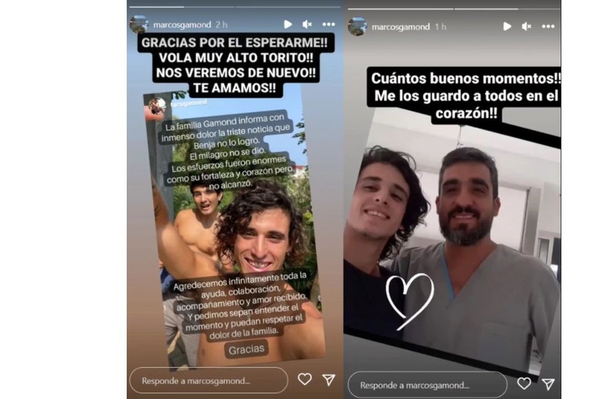 Los emotivos mensajes de despedida de Marcos a su hermano Benjamín.