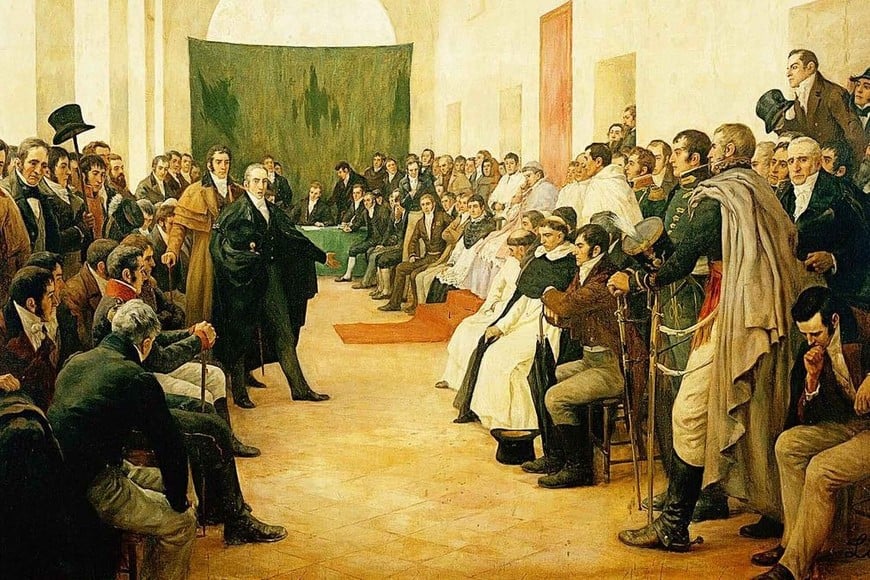“El Cabildo Abierto del 22 de Mayo de 1810”, de Pedro Subercaseaux. Foto: Museo Histórico Nacional