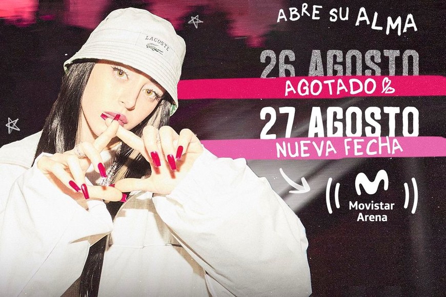 Nicki Nicole, gráfica de su segundo show anunciado en el Movistar Arena.