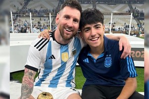 Messi y el hijo del "Kun" en la final del mundial de Qatar
