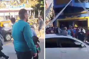 Momentos de tensión en La Boca este lunes por la tarde.