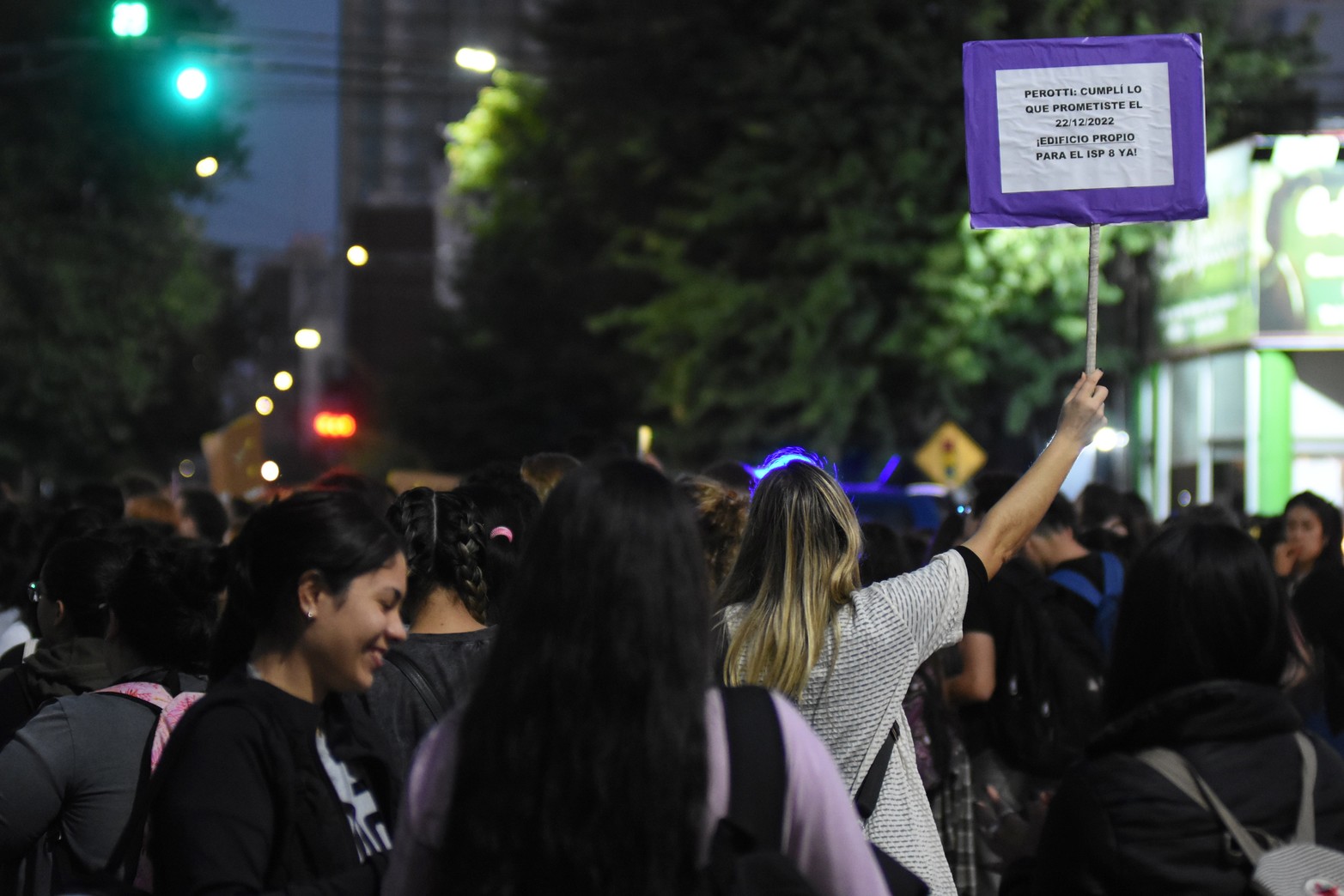 Alumnos del instituto terciario del Almirante Brown, se movilizaron y cortaron Bulevar Pellegrini.