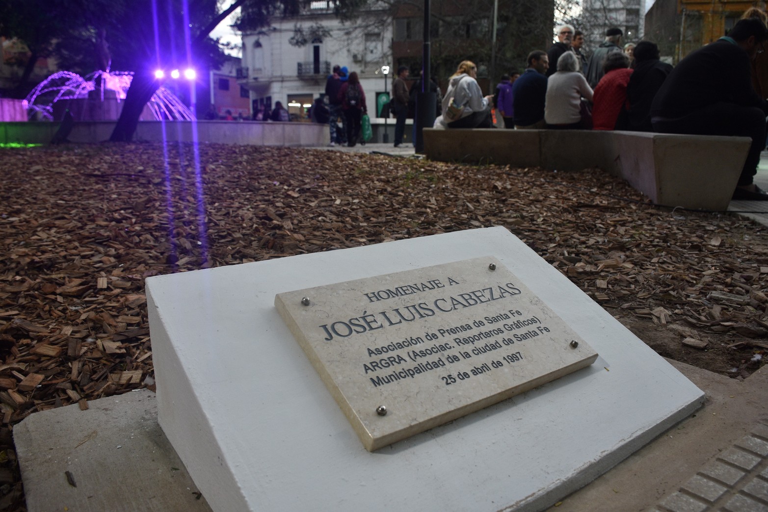 Acto de inauguración de la remozada Plaza del Soldado Argentino.
Foto: Manuel Fabatía