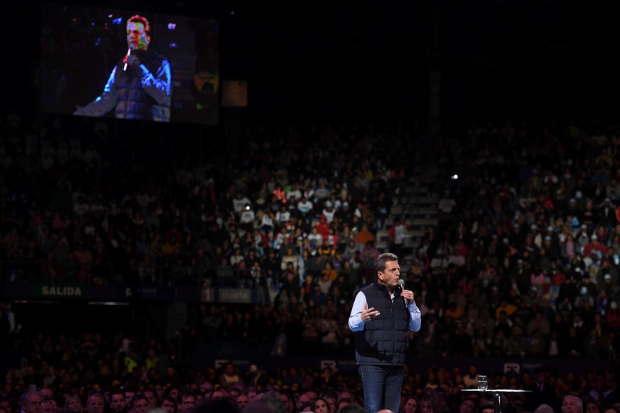 Sergio Massa este sábado en el Congreso del Frente Renovador. Crédito: Télam