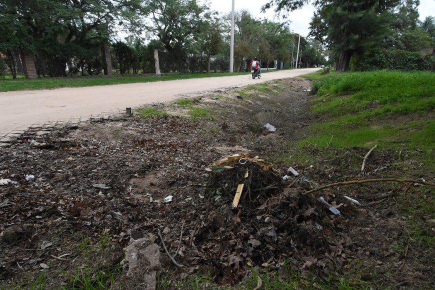 Si bien el mantenimiento de las cunetas y vías de desagües están en buen estado, en algunos sectores de Colastiné Norte se junta basura. También hay un pequeño basural a cielo abierto, pudo constatar El Litoral. Crédito: Pablo Aguirre