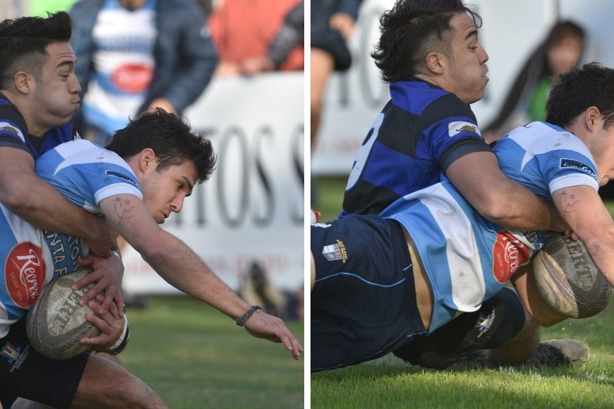 Secuencia de uno de los tries del "Gitano" ante Uni de Rosario. Crédito: Mauricio Garín.