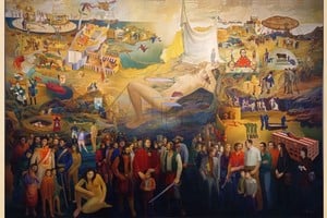 Cuadro "San Martín, Rosas, Perón, de Alfredo Bettanin