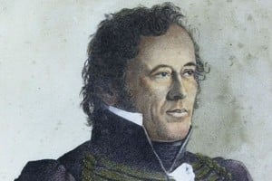 El Brigadier Estanislao López según grabado de César Hipólito Bacle.