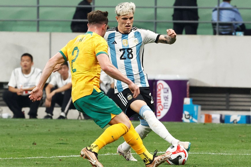 Alejandro Garnacho tuvo minutos ante Australia. Crédito: Reuters.