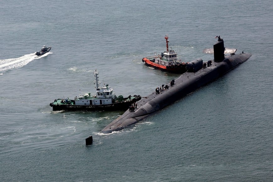 USS Michigan (SSGN 727) en Busan, Corea del Sur. Crédito: Yonhap