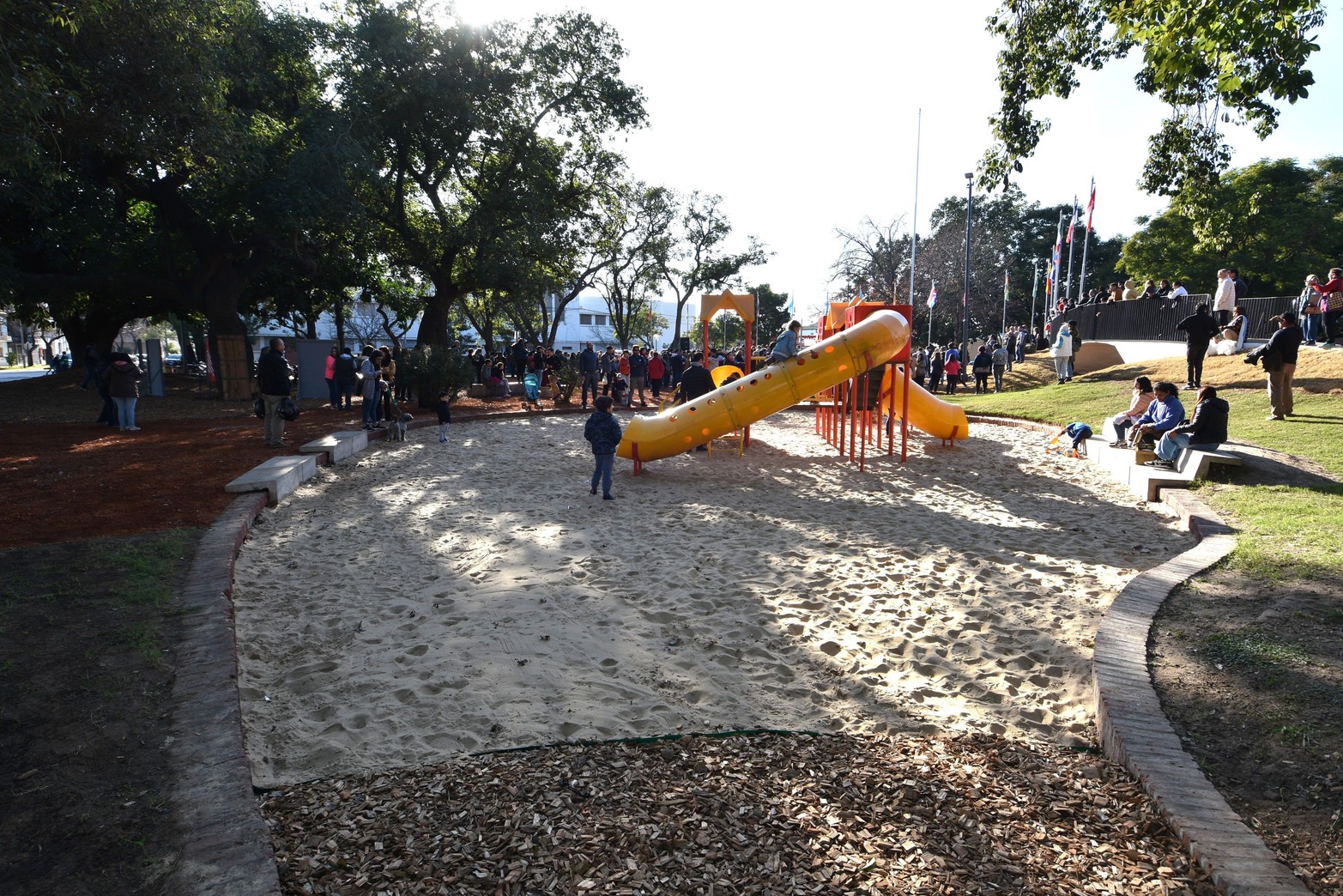 Así quedó uno de los juegos para niños.