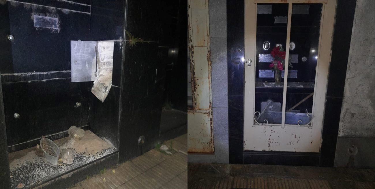 Cementerio Municipal: vandalizaron varios panteones y la puerta de la morgue