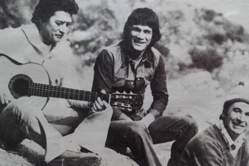 Monzón junto a "Palito" Ortega y Juan Carlos "Minguito" Altavista.